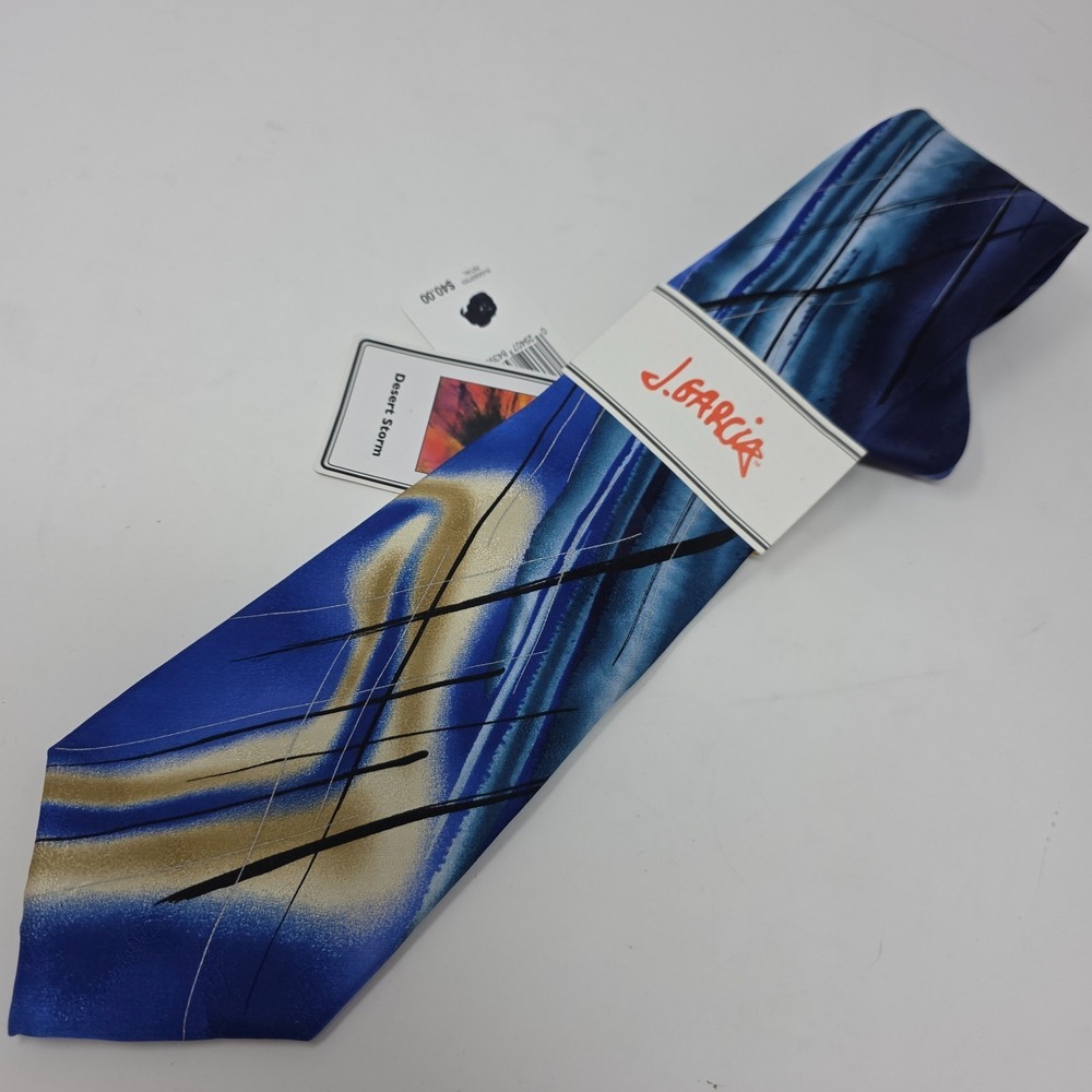 Jerry‎ Garcia Desert Storm Tie Mens Blue Abstract Artwork Silk Classic NWT